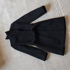 Aritzia Babaton Connor Coat Size M Black Virgin Wool Trench Coat